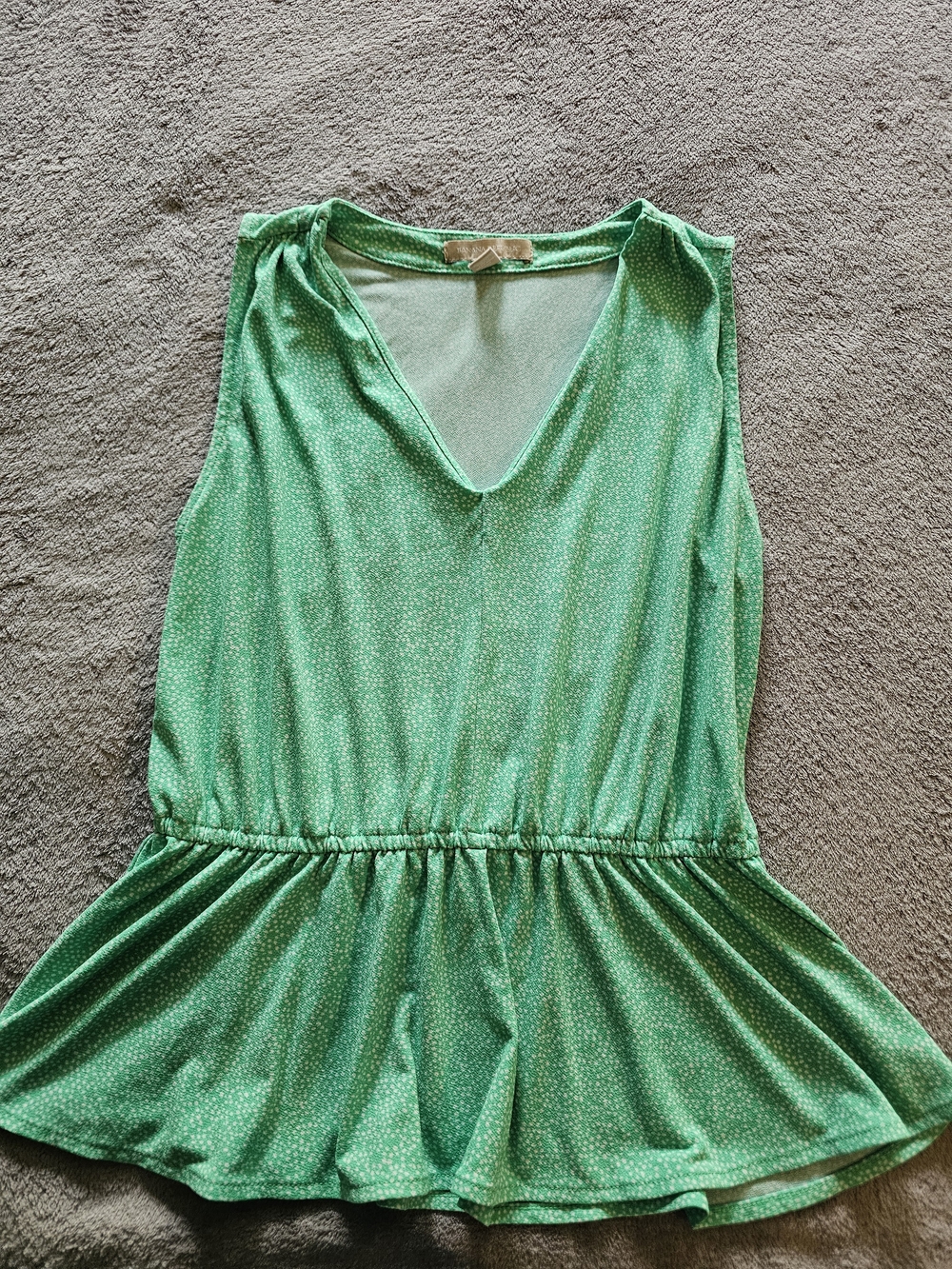 Green Sleeveless Peplum One-Piece
